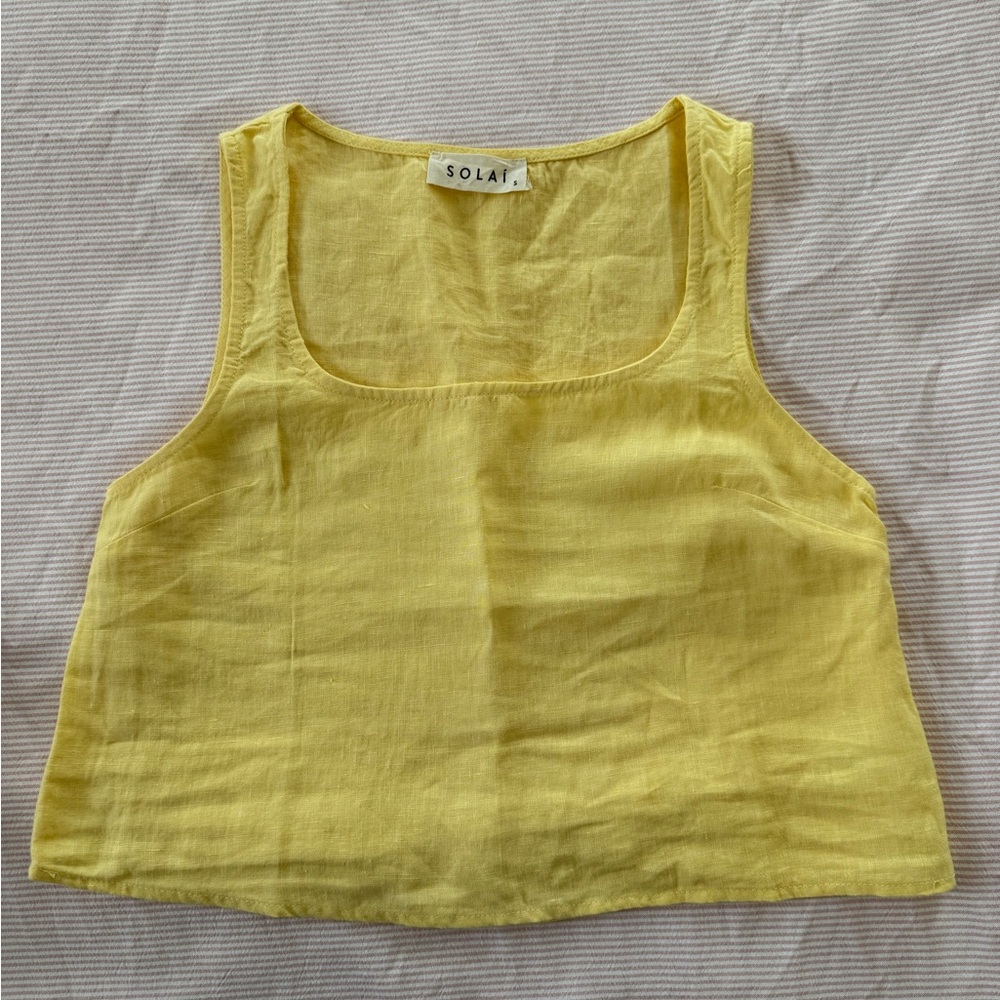 Solaí The Label Yellow Women's linen Top